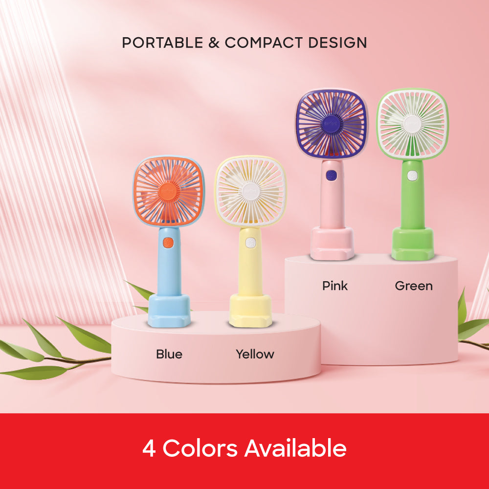 Sanford Rechargeable Hand Fan Combo | With Mobile Holder & Compact High-Speed Fan | USB-C Charging | 3-Speed | Portable Design - buysanford